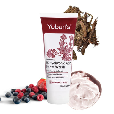 Jatamansi & 1% Hyaluronic Acid Face Wash with Mix Berries Extract