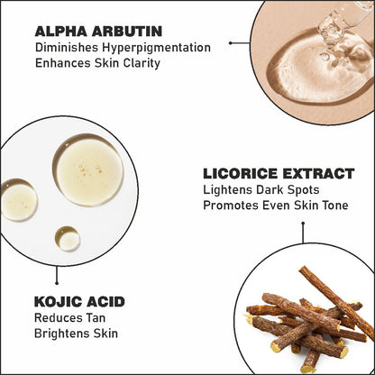 Detan Cream with Kojic Acid, Alpha Arbutin & Licorice Extract