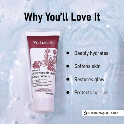Jatamansi & 1% Hyaluronic Acid Face Wash with Mix Berries Extract