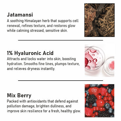 Jatamansi & 1% Hyaluronic Acid Face Wash with Mix Berries Extract