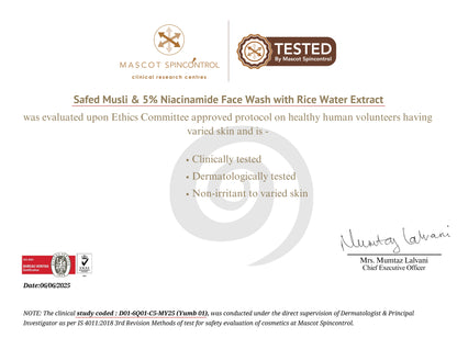 Safed Musli & 5% Niacinamide Face Wash with Rice Water Extract