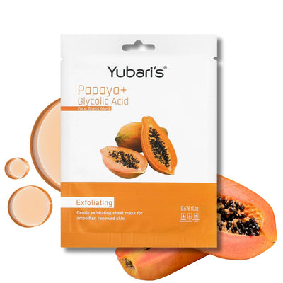 Papaya + Glycolic Acid  Exfoliating Face Sheet Mask