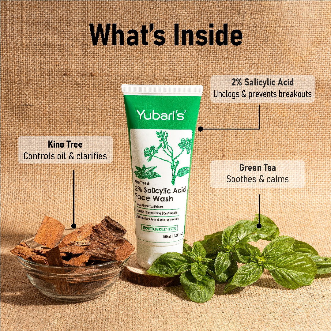 Kino Tree & 2% Salicylic Acid Face Wash with Green Tea Extract