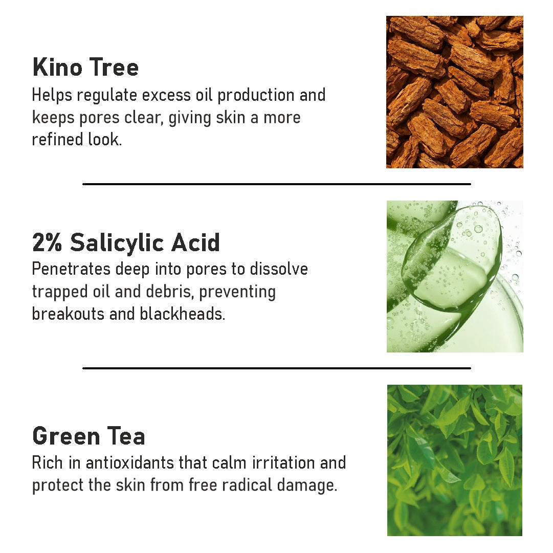 Kino Tree & 2% Salicylic Acid Face Wash with Green Tea Extract