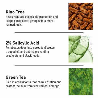 Kino Tree & 2% Salicylic Acid Face Wash with Green Tea Extract