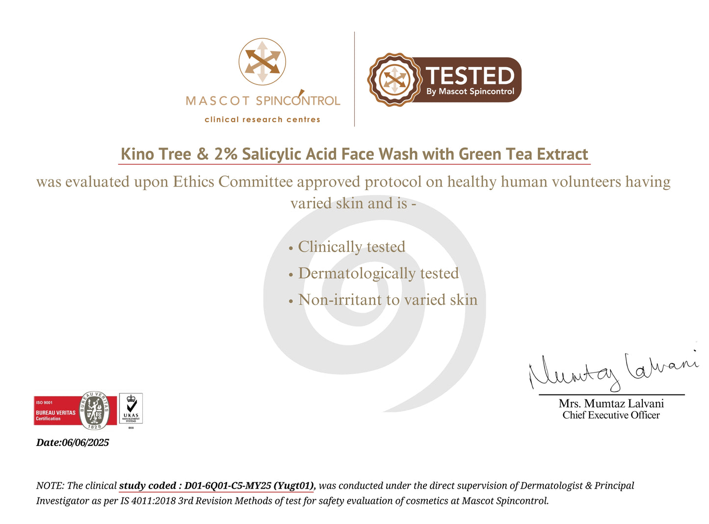 Kino Tree & 2% Salicylic Acid Face Wash with Green Tea Extract