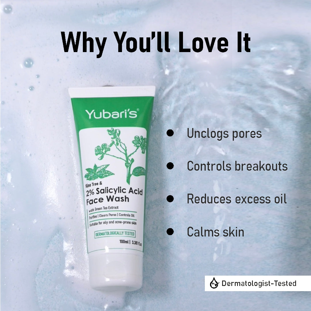 Kino Tree & 2% Salicylic Acid Face Wash with Green Tea Extract