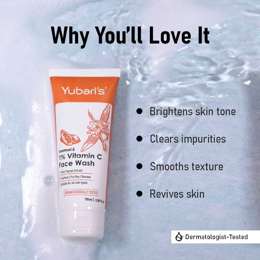 Anantmool & 1% Vitamin C Face Wash with Papaya Extract