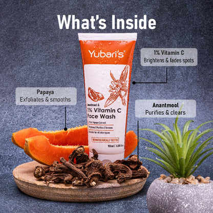 Anantmool & 1% Vitamin C Face Wash with Papaya Extract