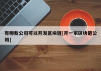 有哪些公司可以开发区块链[开一家区块链公司]