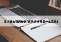 区块链公司阿希链[区块链哈希是什么意思]